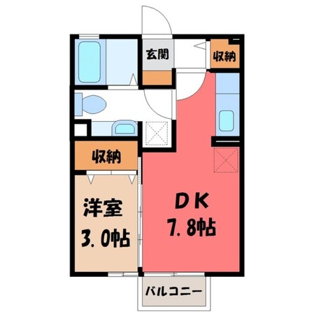 宇都宮駅 バス28分  ミツトヨ前下車：停歩8分 1階の物件間取画像